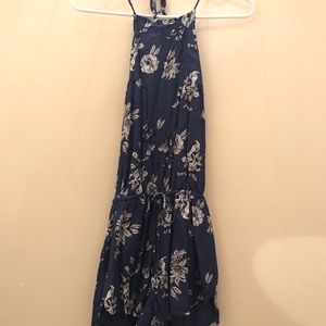 Royal Blue Floral Halter Romper